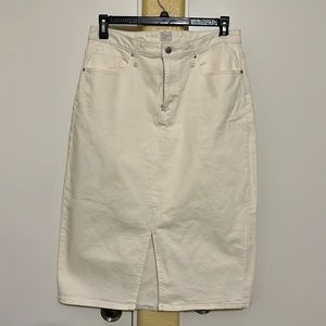 A NEW DAY denim cream skirt with split hem
